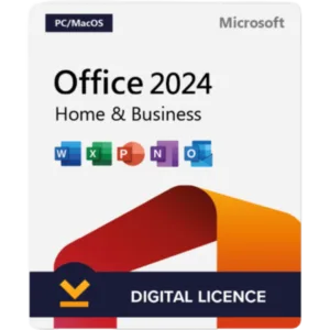 Microsoft Office 2024 Home & Business Digital Product Key for 1 PC or Mac, includes Word, Excel, PowerPoint, Outlook, and OneNote.